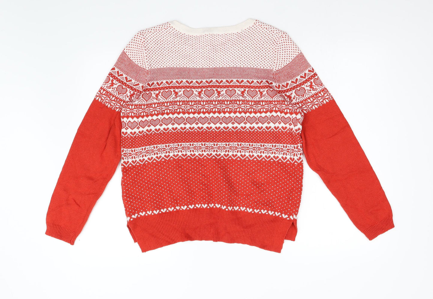 TU Womens Red Geometric  Pullover Jumper Size 16