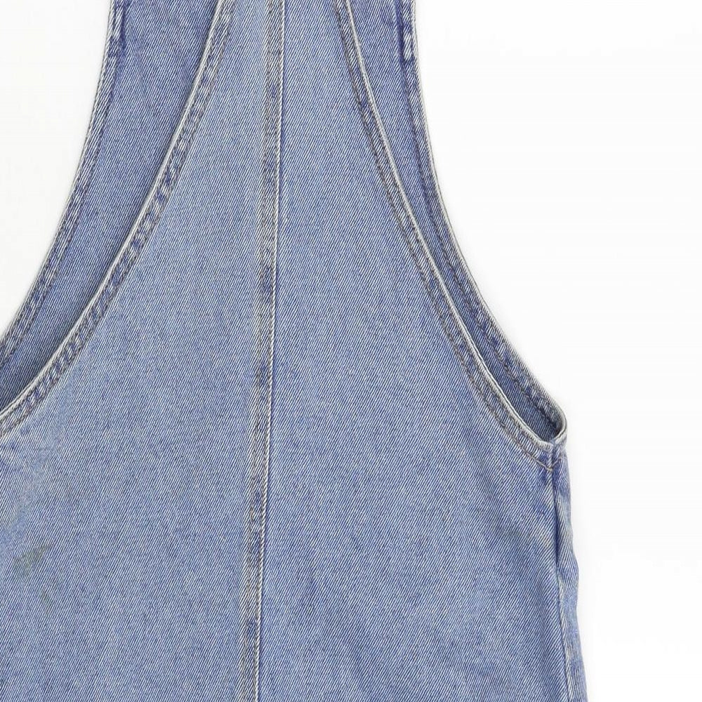 F&F Girls Blue  Denim Pinafore/Dungaree Dress  Size 13-14 Years