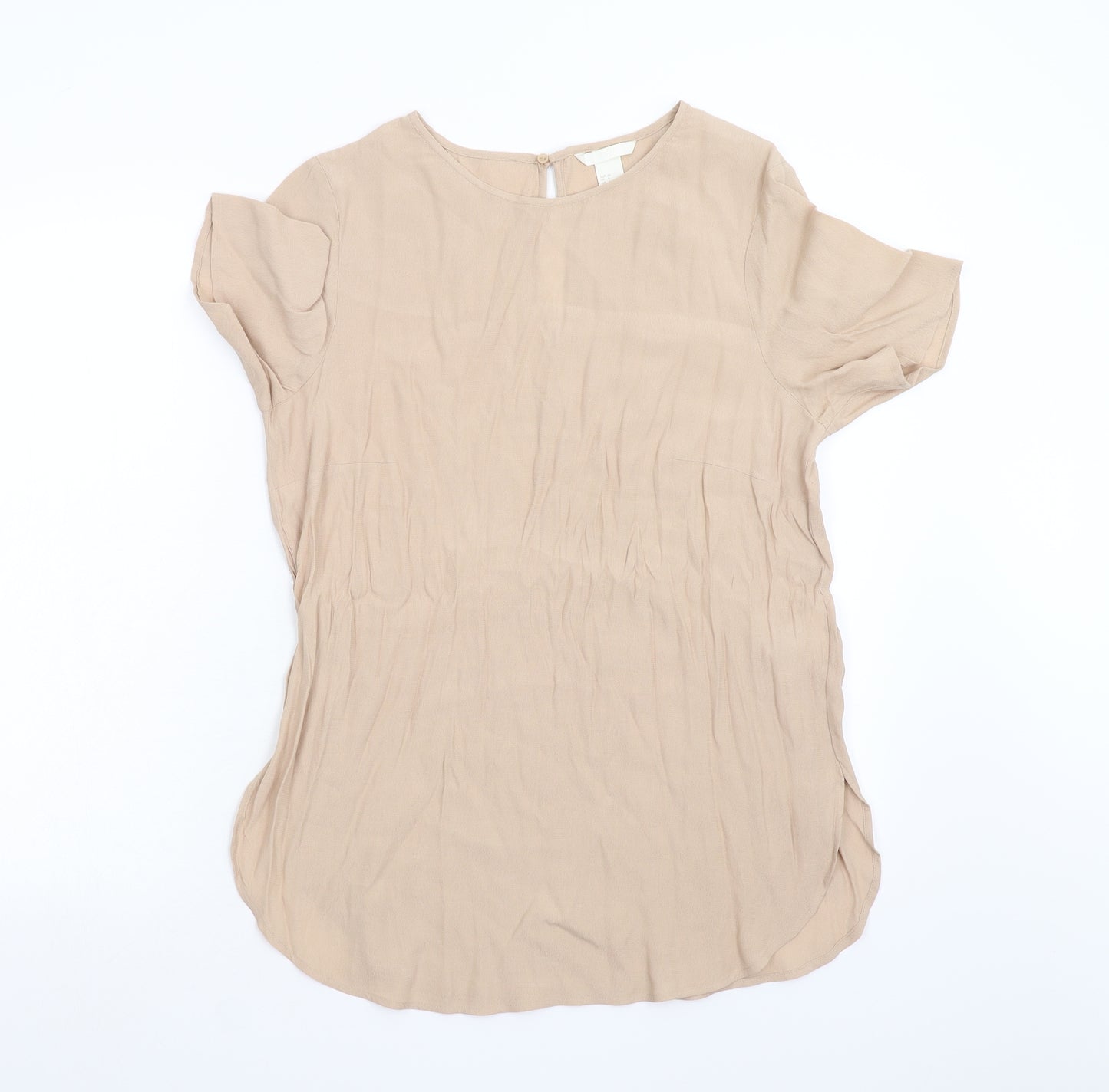 H&M Womens Beige   Basic Blouse Size 10