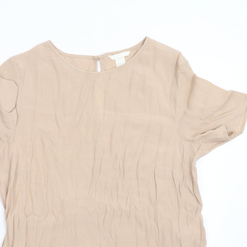 H&M Womens Beige   Basic Blouse Size 10