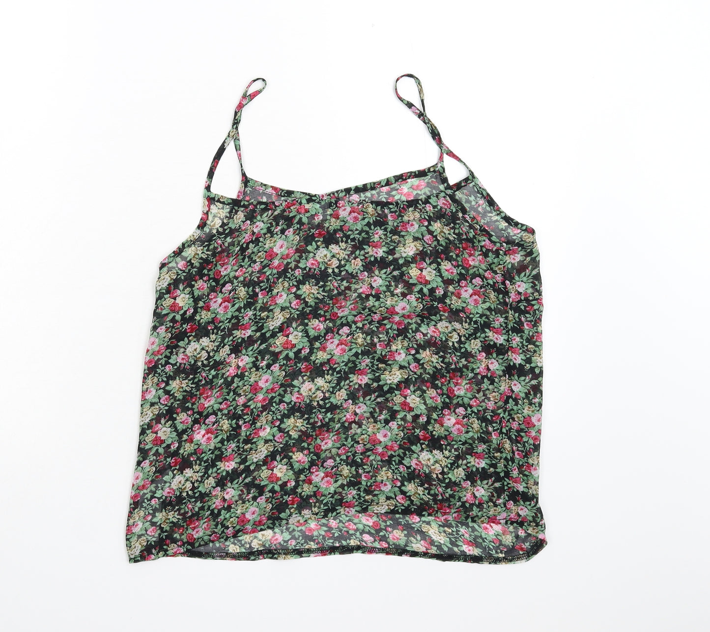 New Look Womens Black Floral  Basic Tank Size 10