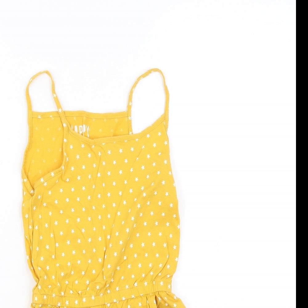 F&F Girls Yellow   Playsuit One-Piece Size 7-8 Years  - Stars