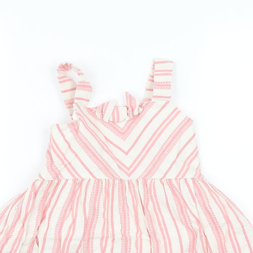 F&F Girls Pink Striped  Shift  Size 6-7 Years