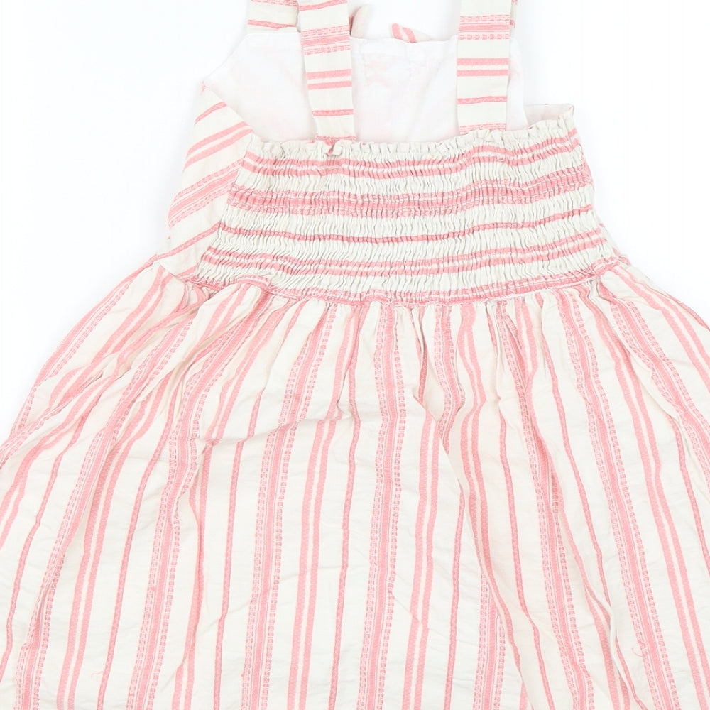 F&F Girls Pink Striped  Shift  Size 6-7 Years