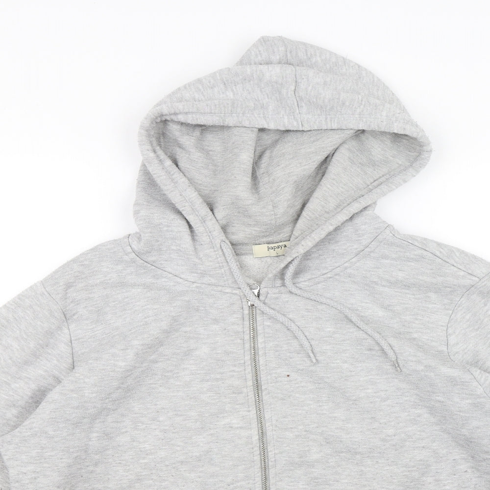 Papaya Womens Grey   Full Zip Hoodie Size L