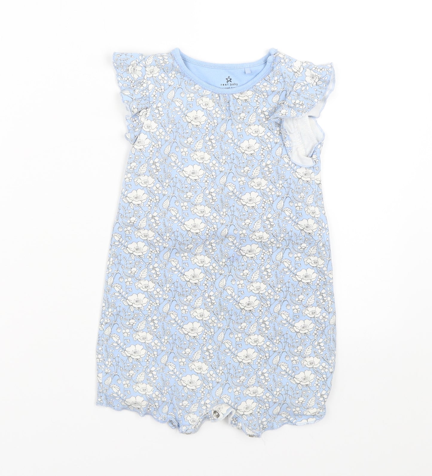 NEXT Baby Blue Floral  Romper One-Piece Size 12-18 Months