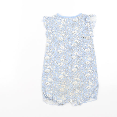 NEXT Baby Blue Floral  Romper One-Piece Size 12-18 Months
