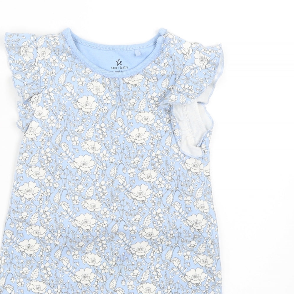 NEXT Baby Blue Floral  Romper One-Piece Size 12-18 Months