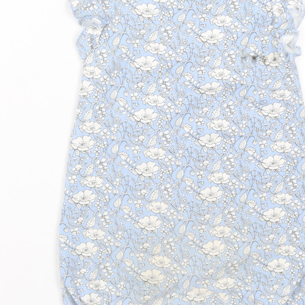 NEXT Baby Blue Floral  Romper One-Piece Size 12-18 Months