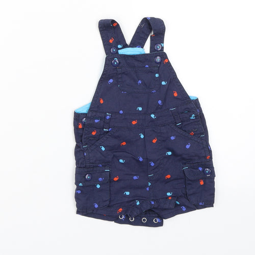 Mini Club Baby Blue   Dungaree One-Piece Size 0-3 Months  - Whales