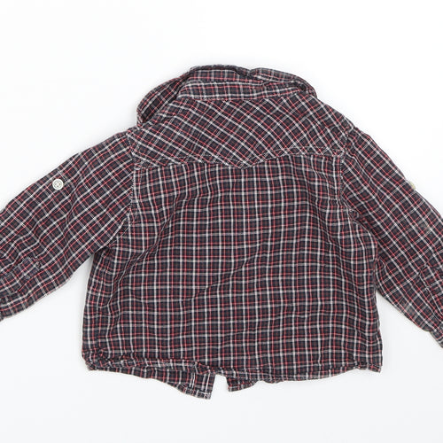 George Baby Black Plaid  Basic Button-Up Size 6-9 Months