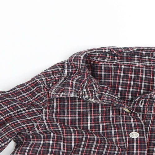 George Baby Black Plaid  Basic Button-Up Size 6-9 Months