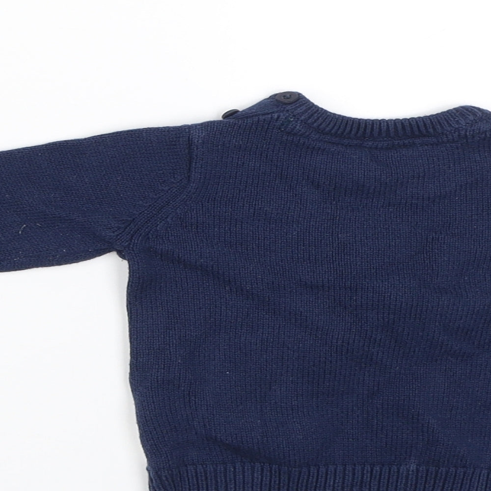 F&F Baby Blue   Pullover Jumper Size 3-6 Months  - Snowman Christmas