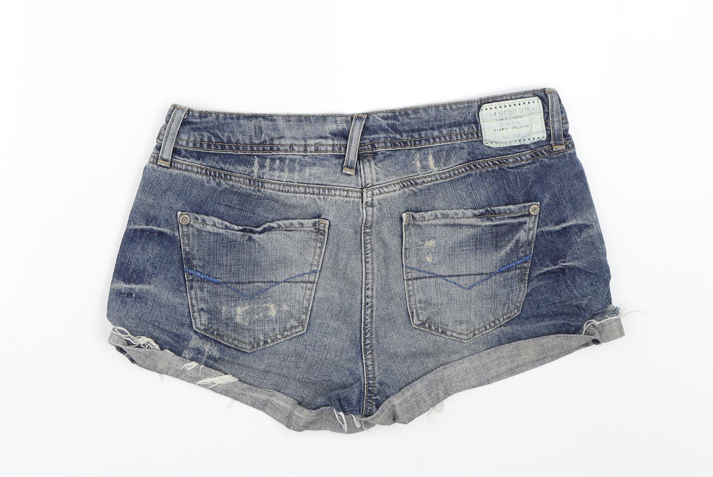 River Island Womens Blue  Denim Cut-Off Shorts Size 12