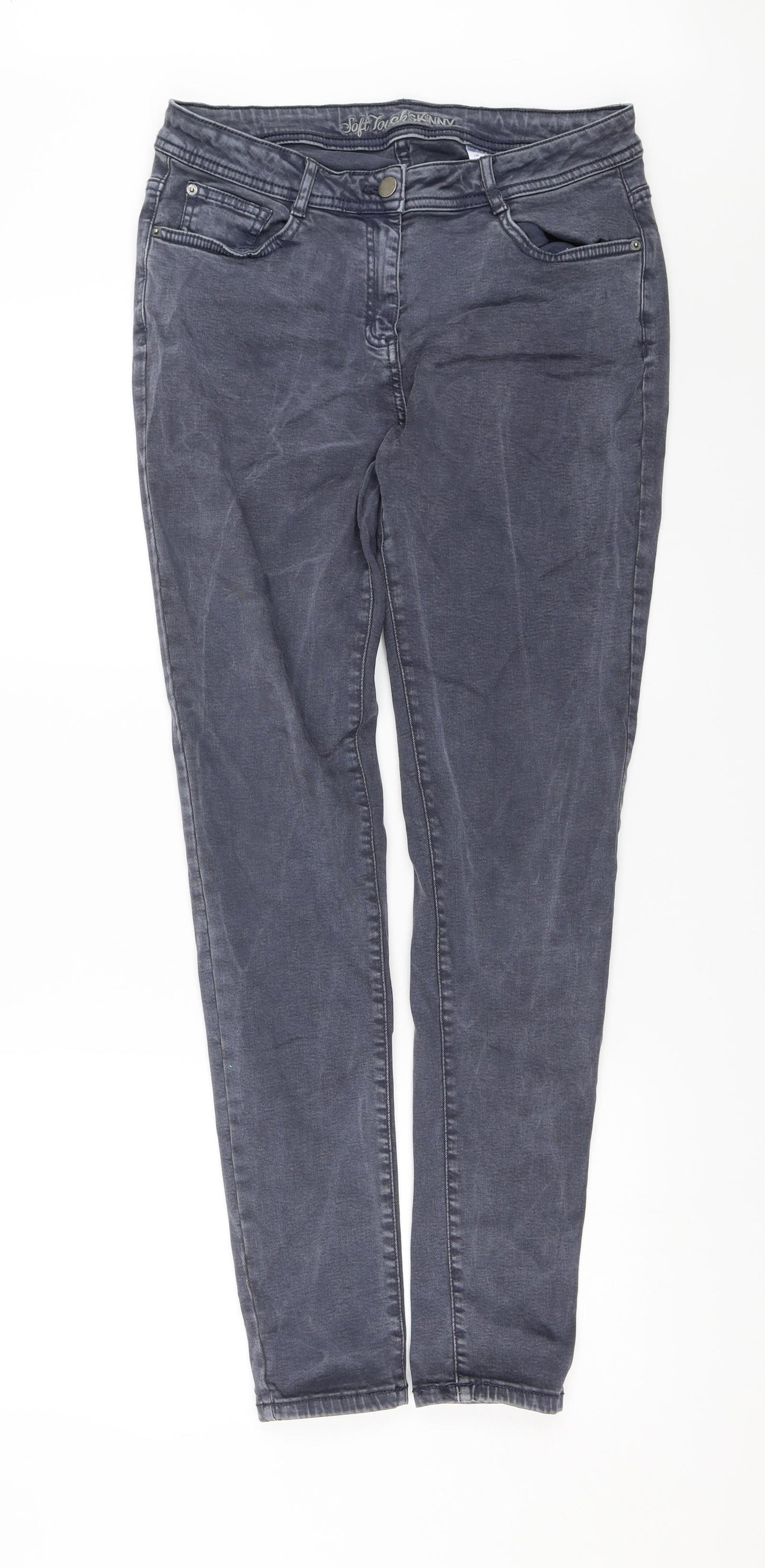 NEXT Womens Grey  Denim Skinny Jeans Size 14 L30 in