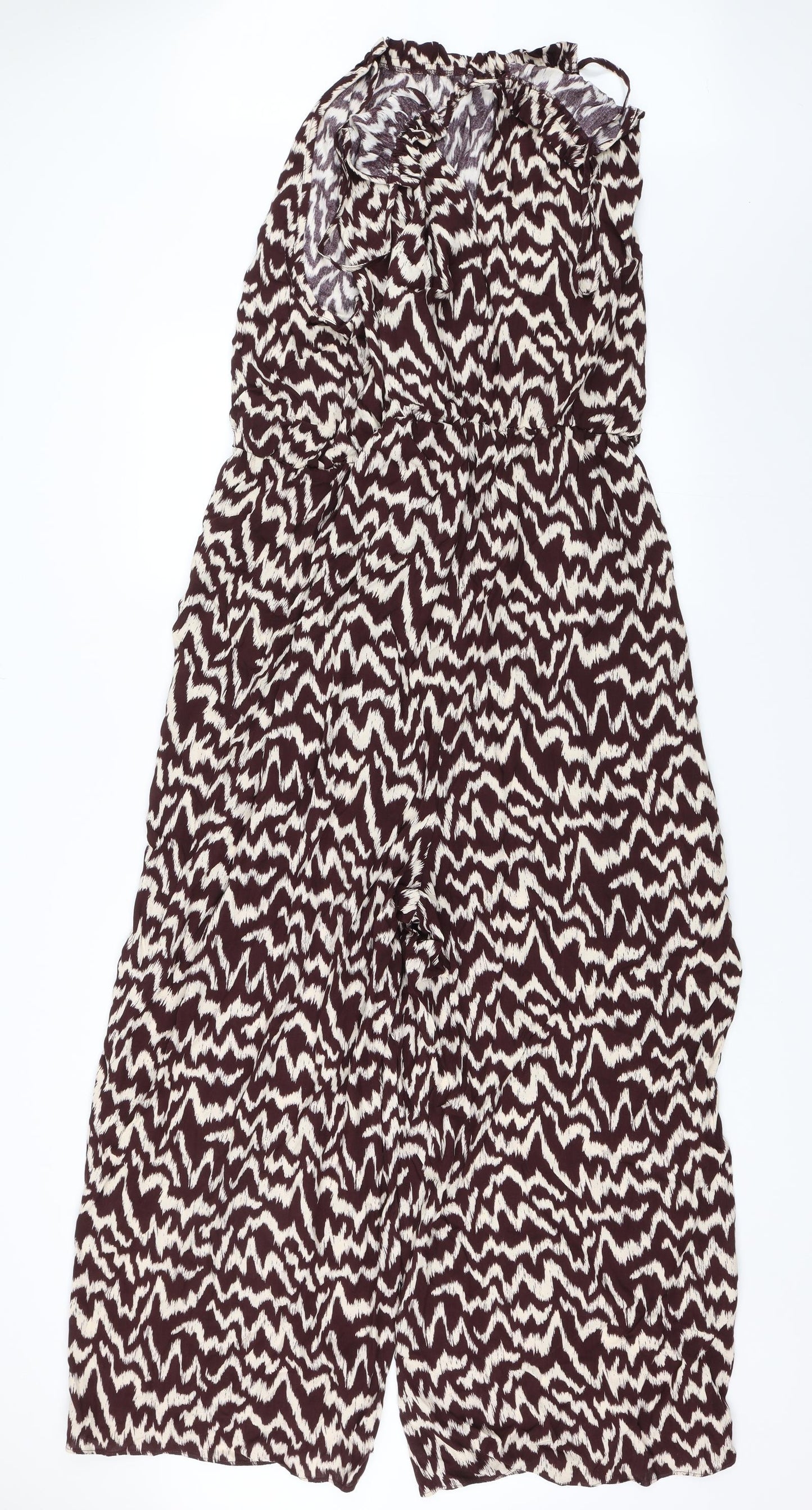 George Womens Brown Animal Print  Jumpsuit One-Piece Size 24