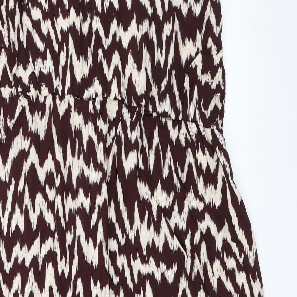 George Womens Brown Animal Print  Jumpsuit One-Piece Size 24