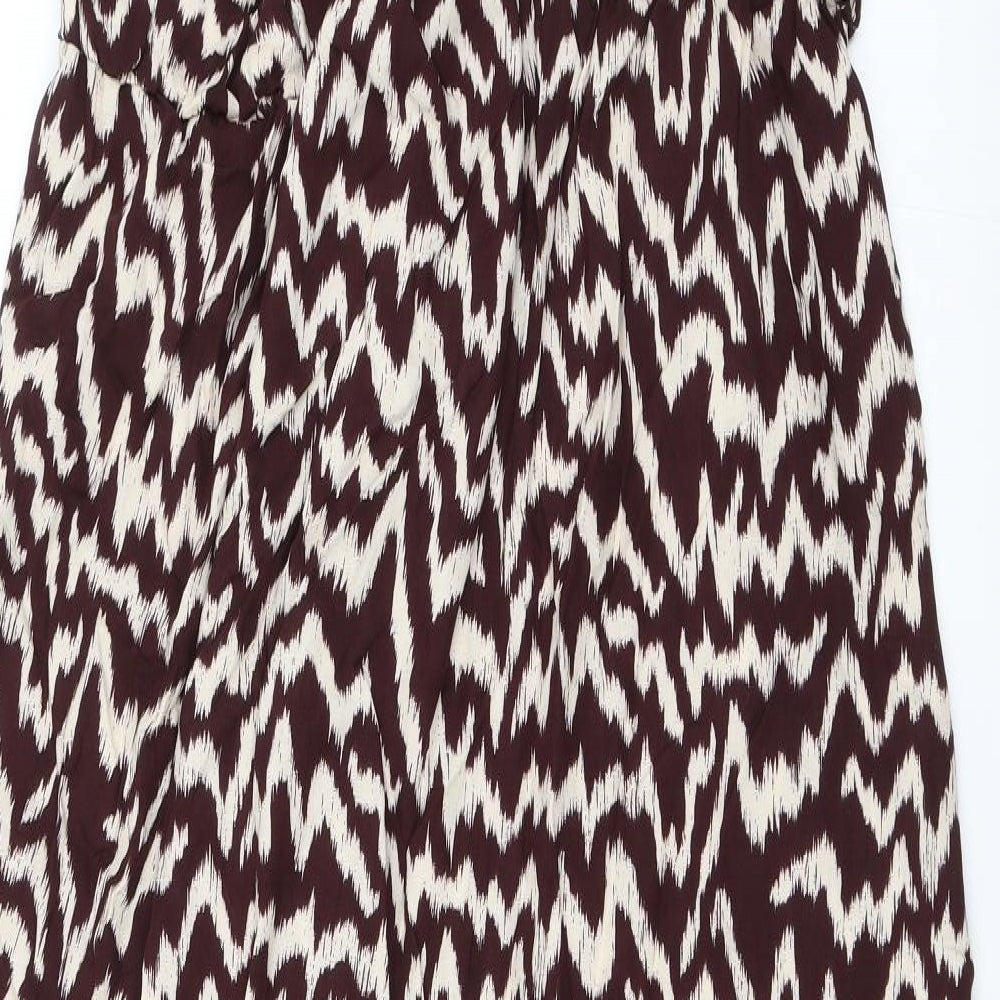 George Womens Brown Animal Print  Jumpsuit One-Piece Size 24