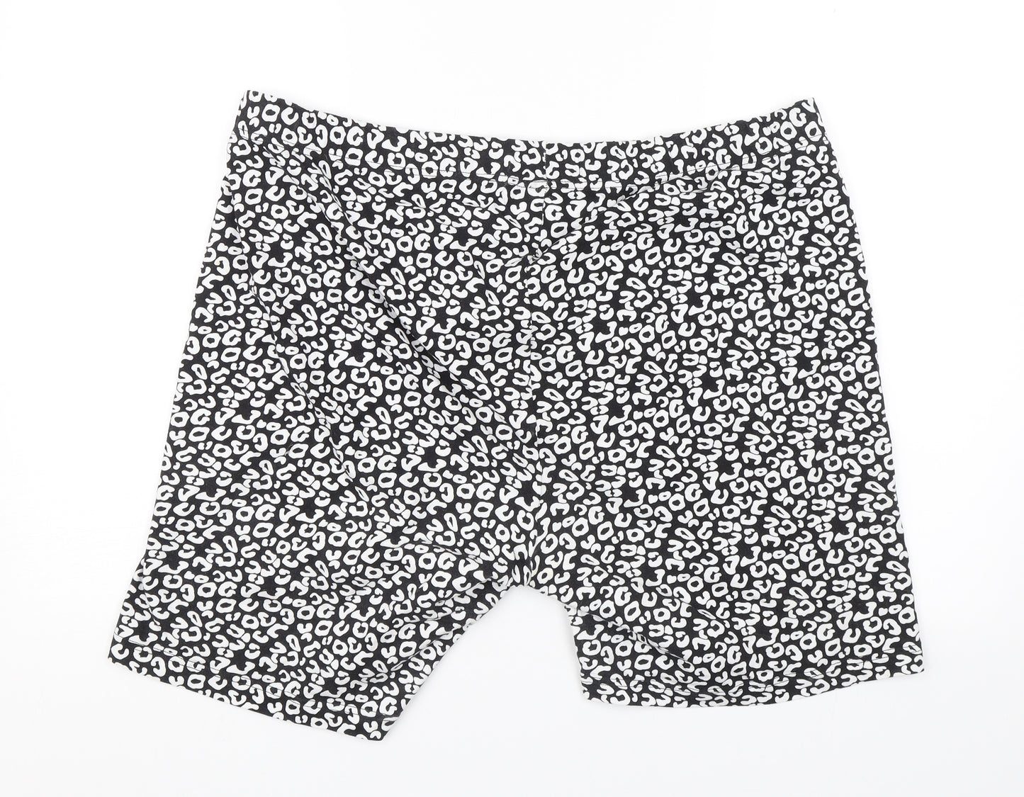 Preworn Womens Black Animal Print  Sweat Shorts Size 38 in