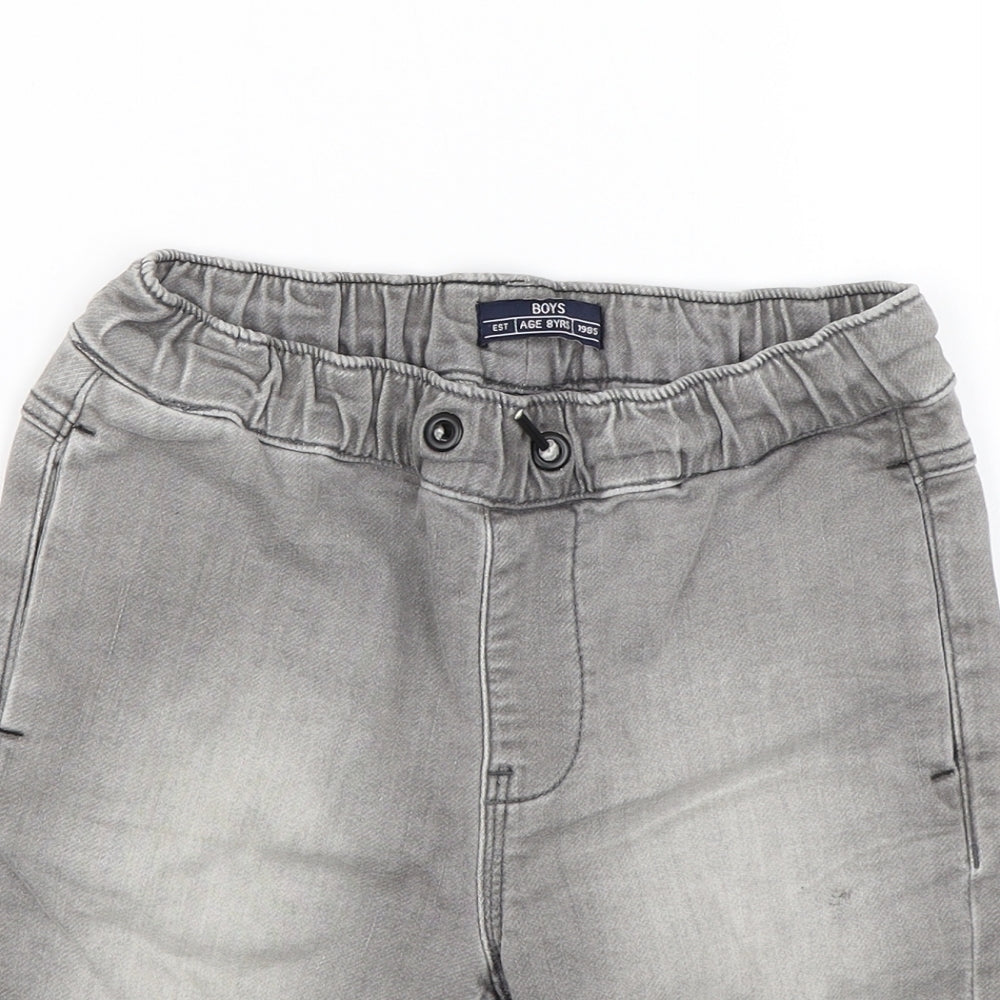 Matalan Boys Black  Denim Chino Shorts Size 8 Years