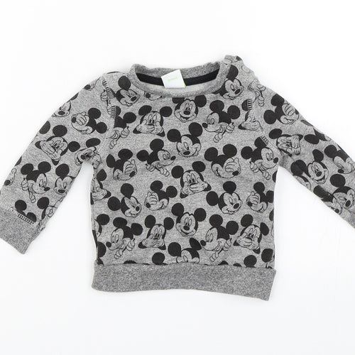 Disney Baby Grey   Pullover Jumper Size 3-6 Months  - Mickey Mouse