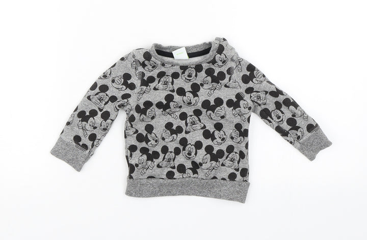 Disney Baby Grey   Pullover Jumper Size 3-6 Months  - Mickey Mouse