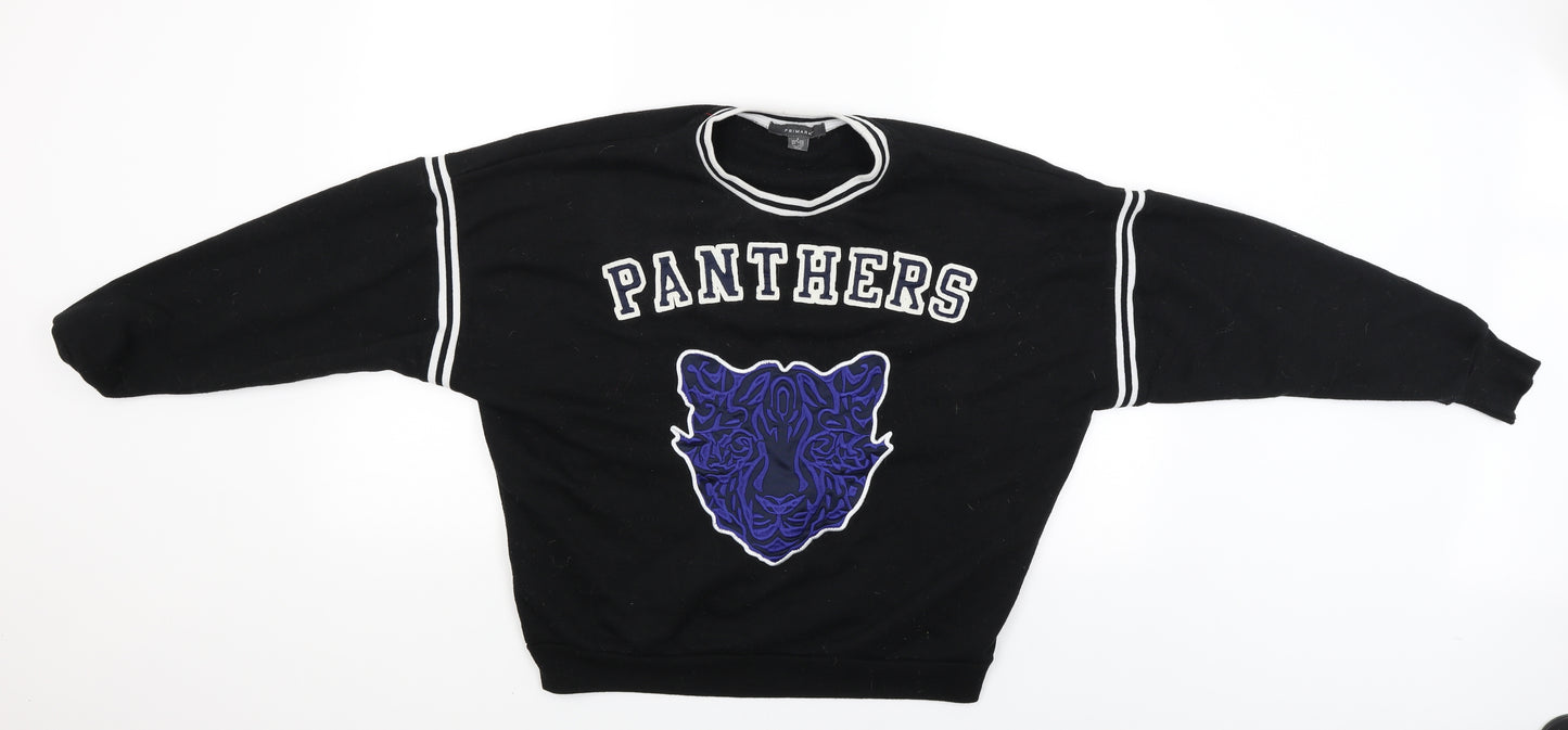 Primark Womens Black   Pullover Jumper Size S  - panthers