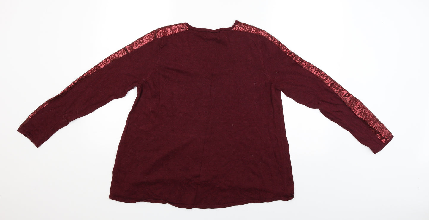 George Womens Red   Pullover Jumper Size 14