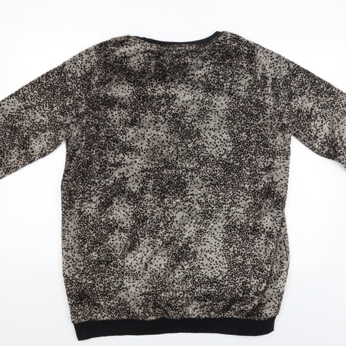 made for me Womens Brown Animal Print  Pullover Jumper Size 18