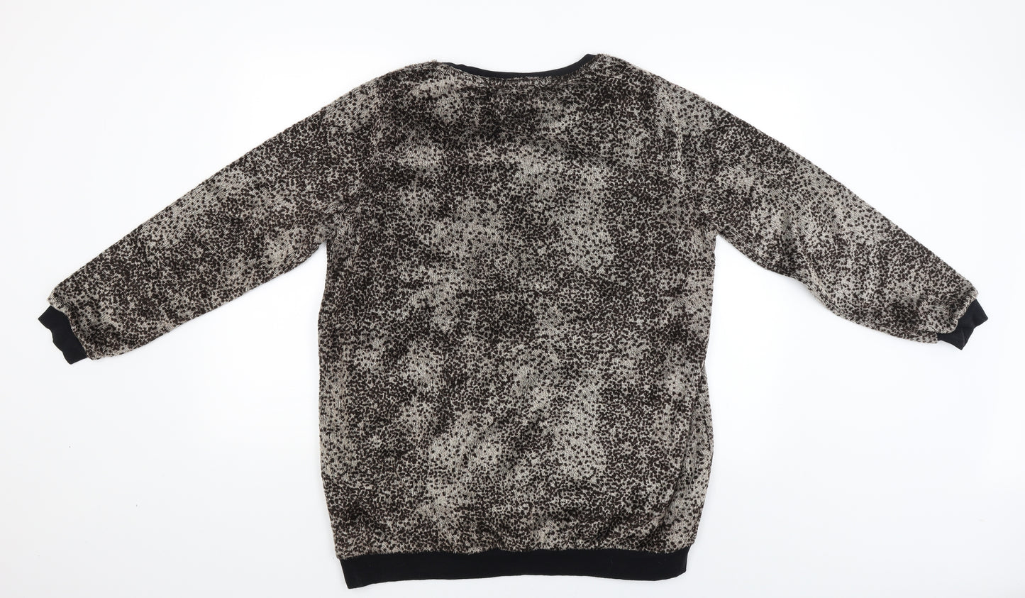 made for me Womens Brown Animal Print  Pullover Jumper Size 18