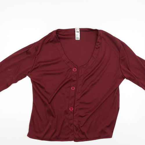 Smiffys Womens Red   Basic Button-Up Size XL