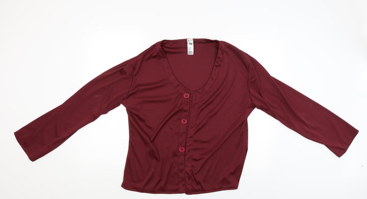 Smiffys Womens Red   Basic Button-Up Size XL