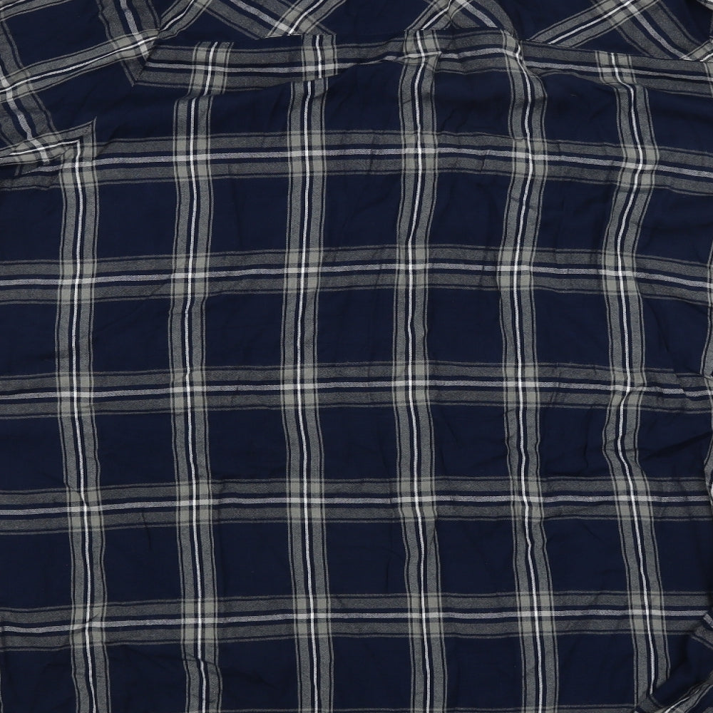 Yours Womens Blue Check  Basic Button-Up Size 24