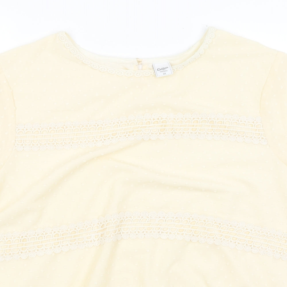 Cotton Traders Womens Beige   Basic Blouse Size 22