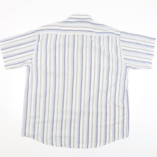 Rich brother Mens White Striped   Button-Up Size 17.5