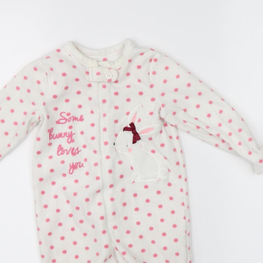 Primark Girls White Polka Dot   One Piece Size 6-9 Months