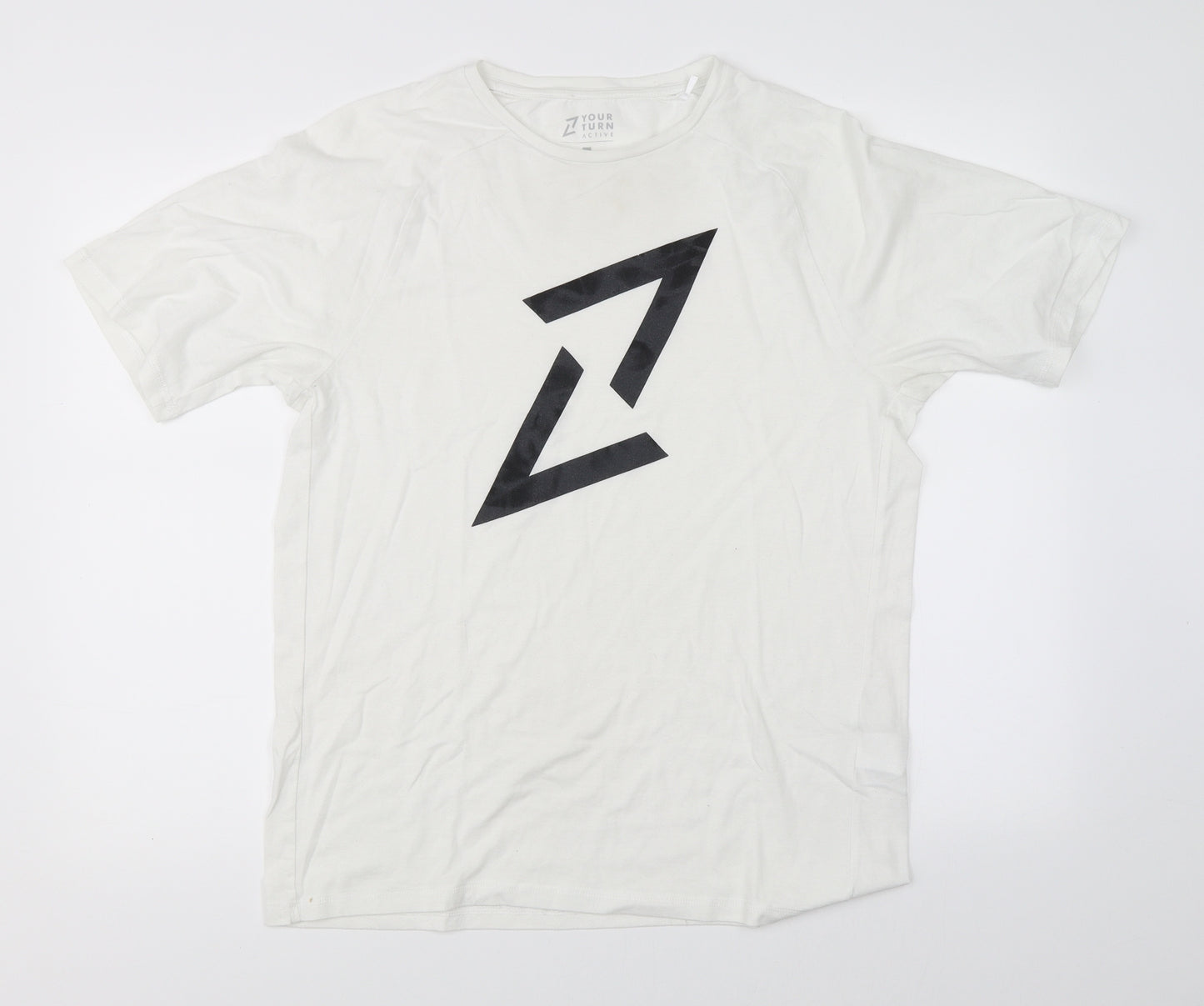 Your Turn Mens White    T-Shirt Size M