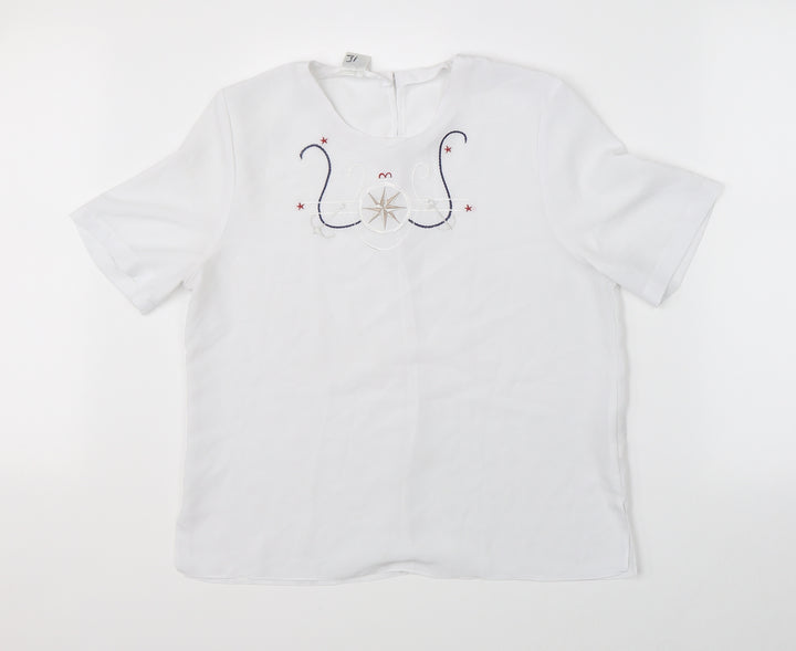 Your Sixth Sense Womens White Basic Blouse Size 14