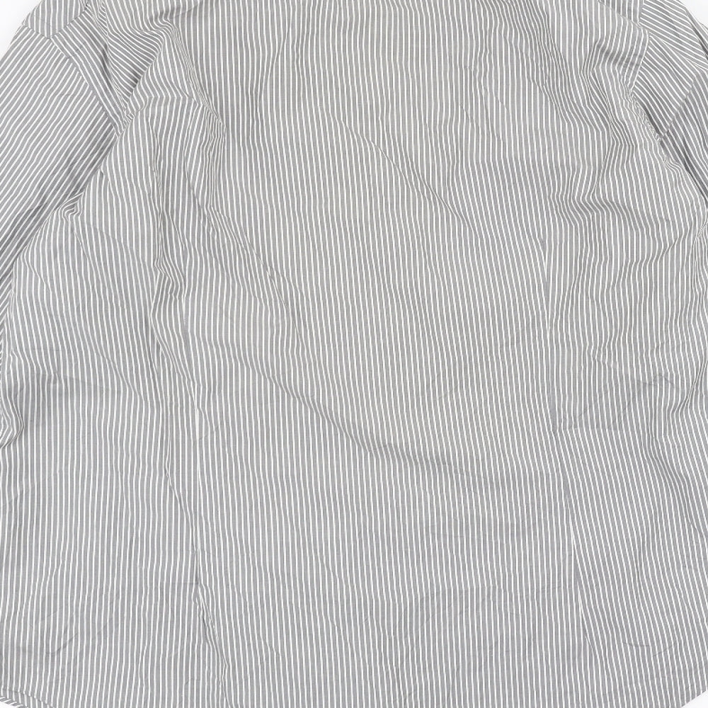 Calvin Klein Mens White Striped   Dress Shirt Size 16.5