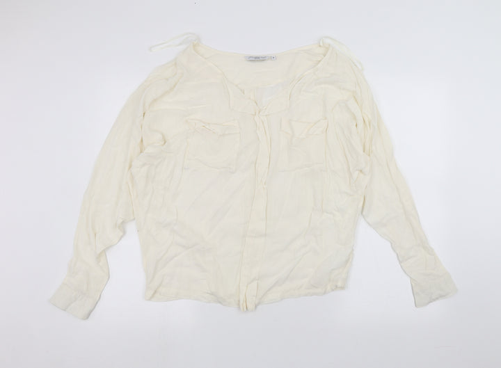 New Look Womens White Basic T-Shirt Size 8
