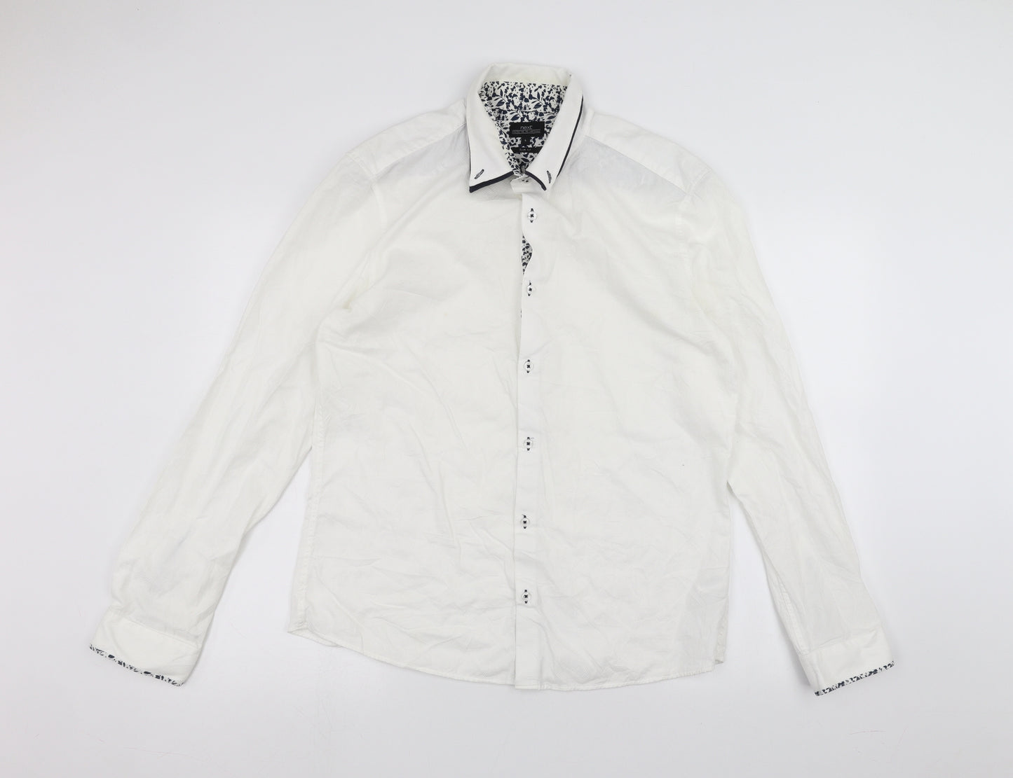 NEXT Mens White    Dress Shirt Size L