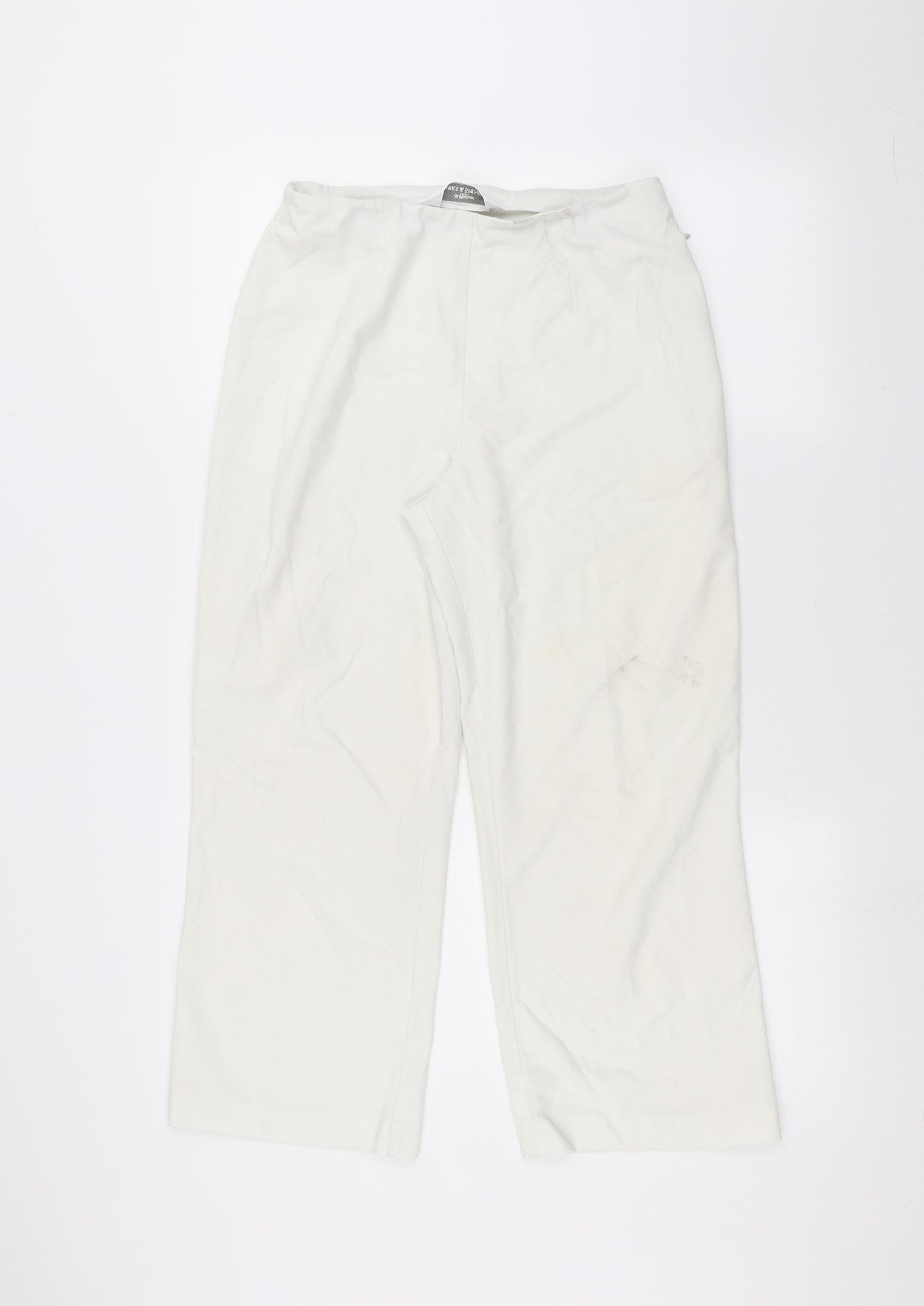 Marks and Spencer Womens White   Trousers  Size 12 L24 in