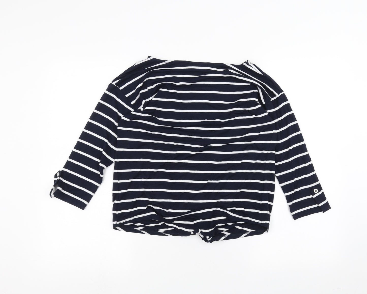 Wallis Womens White Striped  Basic T-Shirt Size S