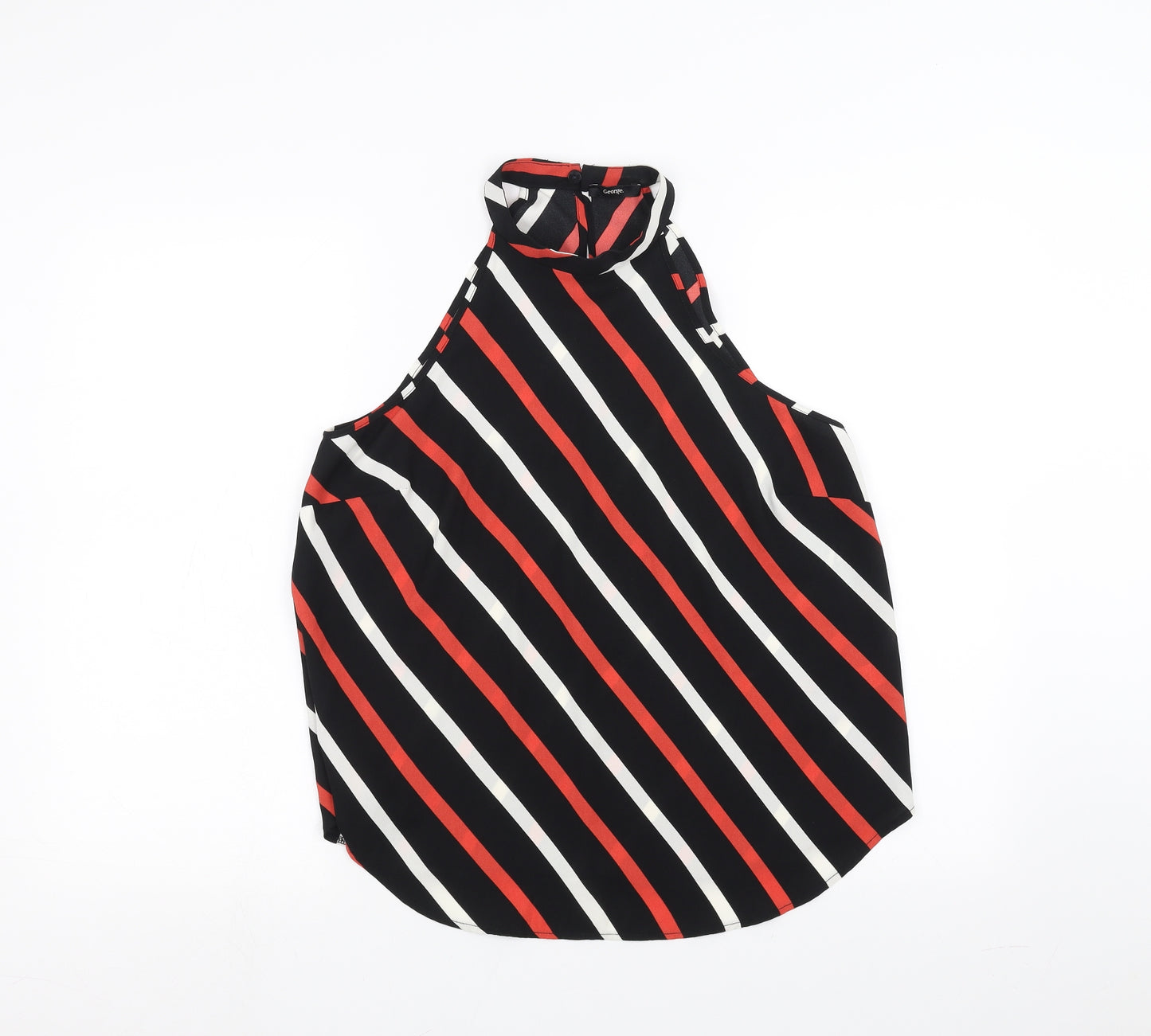 George Womens Black Striped  Basic Blouse Size 8