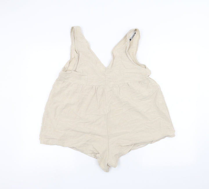 Boohoo Womens Brown   Bodysuit One-Piece Size 10
