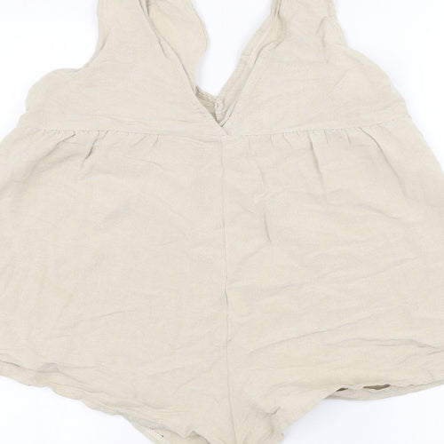 Boohoo Womens Brown   Bodysuit One-Piece Size 10