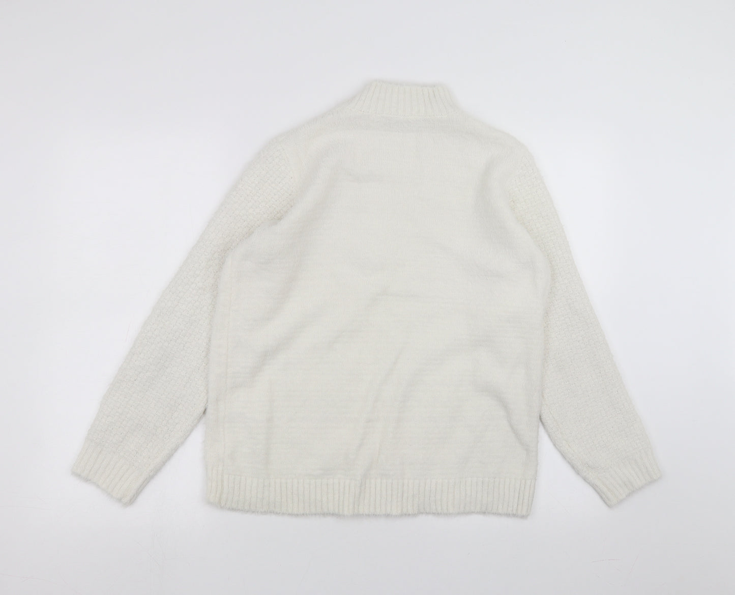 Peacocks Womens White   Pullover Jumper Size M