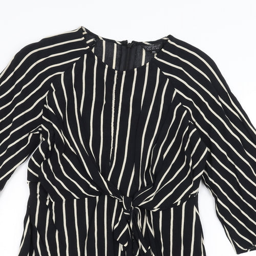 Topman Womens Black Striped  A-Line  Size 10