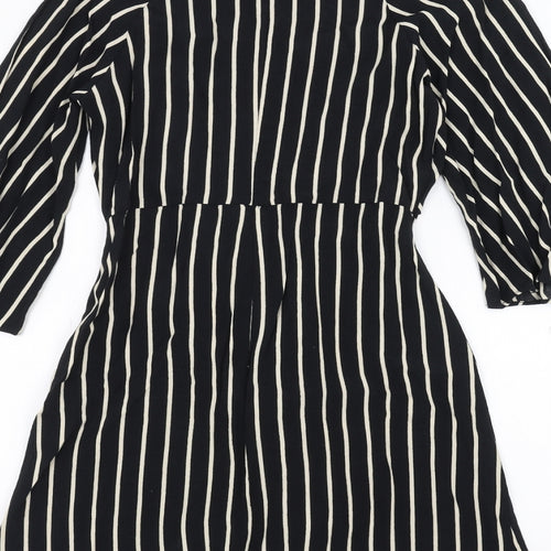 Topman Womens Black Striped  A-Line  Size 10