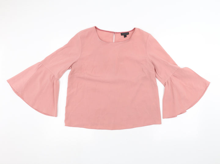 Topshop Womens Pink Basic T-Shirt Size 10